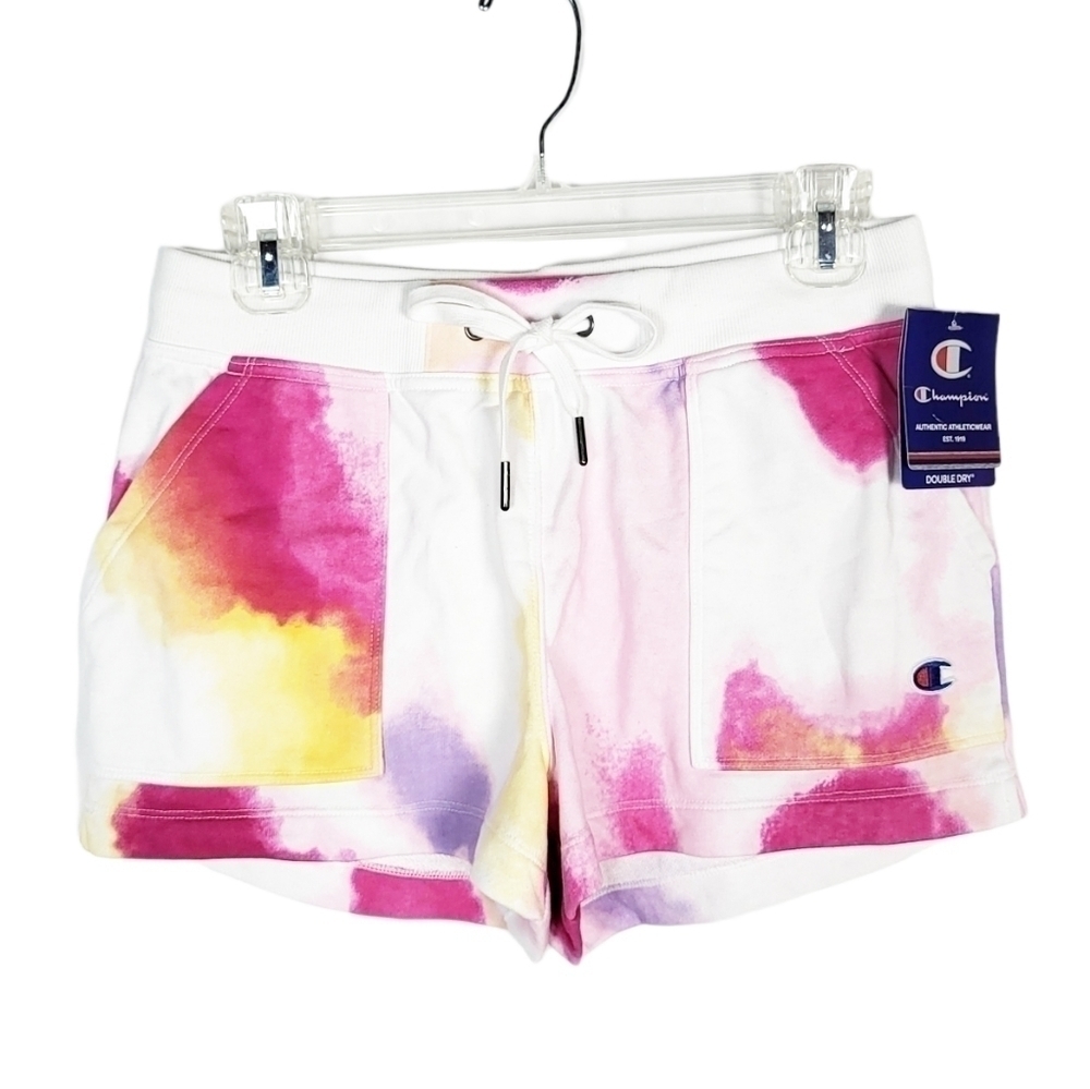 CHAMPION campus French terry shorte in tie dye NWT